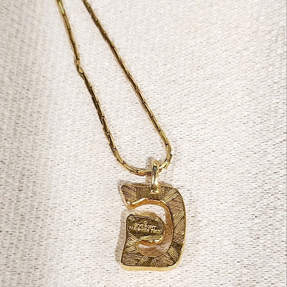 Auth GIVENCHY Gold Hardware G Rhinestones Necklace - Picture 2 of 10